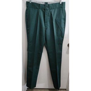 VTG NWT Dickies Industrial Wear Chino Pants Green Unhemmed Size 37 Skateboarding